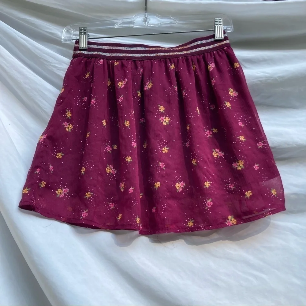 Old Navy purple floral skirt, size large(10-12)